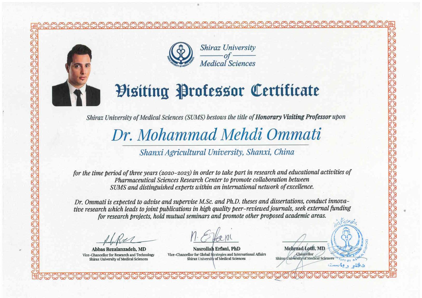 Dr. Mohammad Mehdi Ommati 